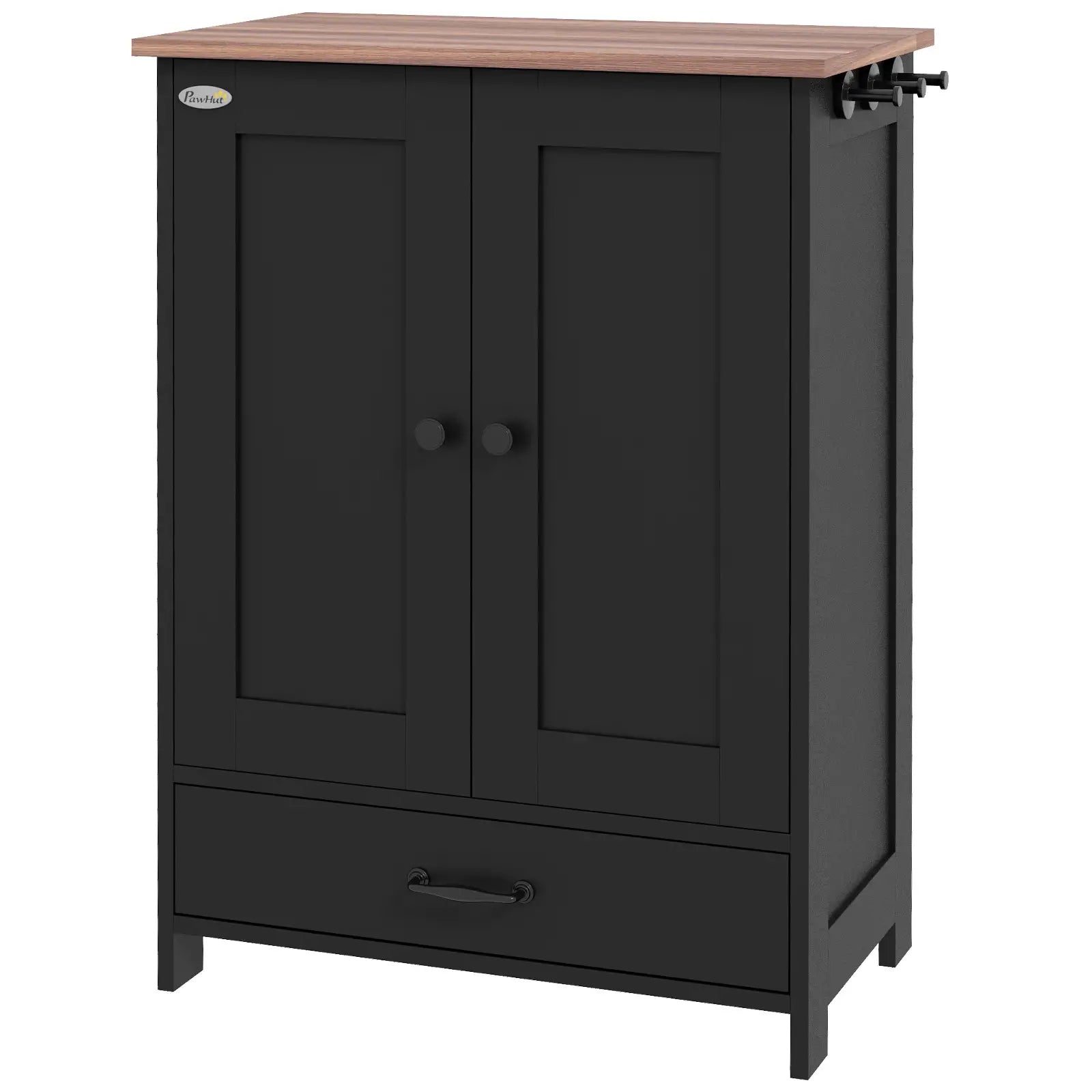Dog Food Storage Container, Adjustable Panel, Hooks, Medium Size, Black Dog Bowls Black, Rustic Brown at Gallery Canada