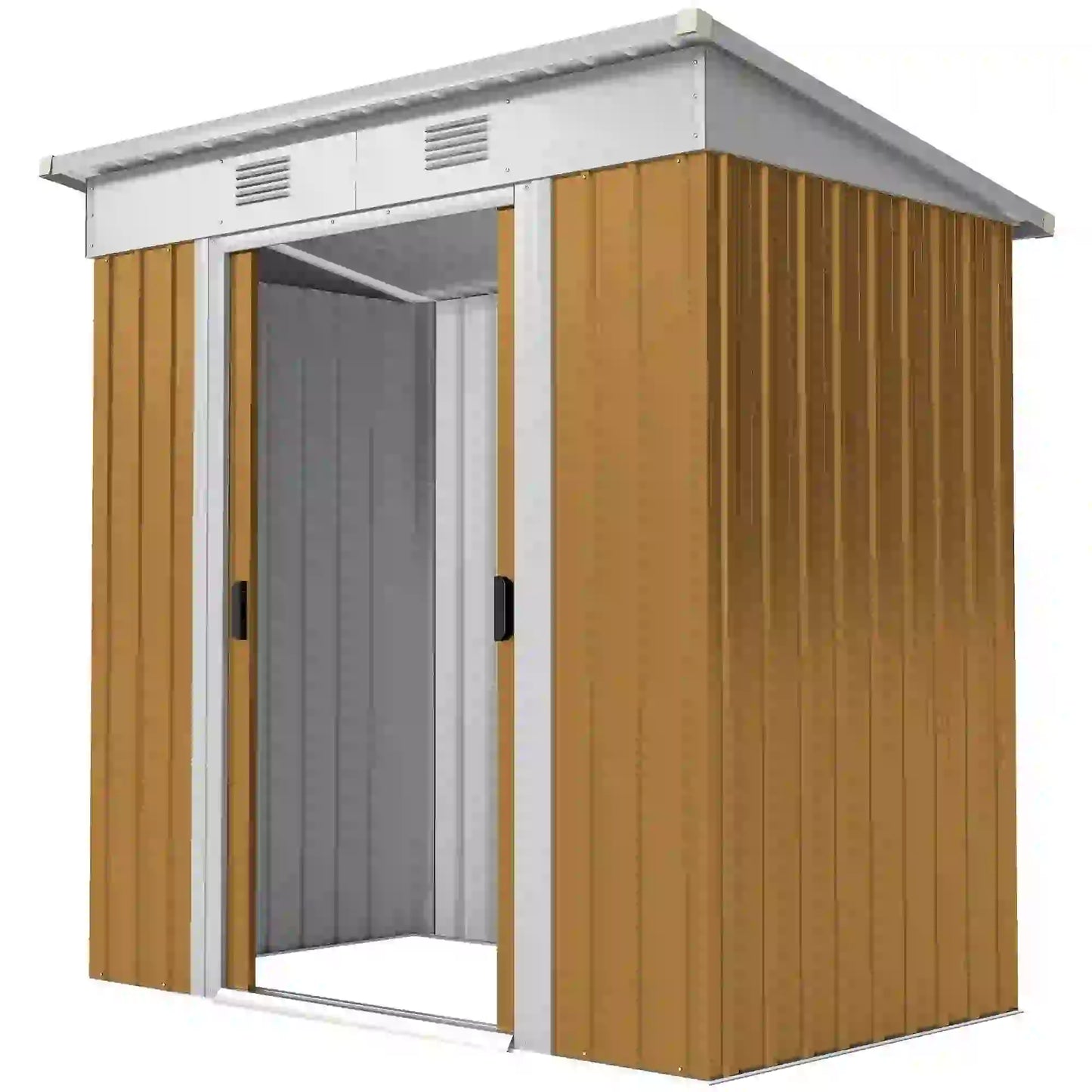 6' x 4' Yellow Metal Outdoor Storage Shed, Lockable Sliding Doors, Yellow Sheds Yellow at Gallery Canada