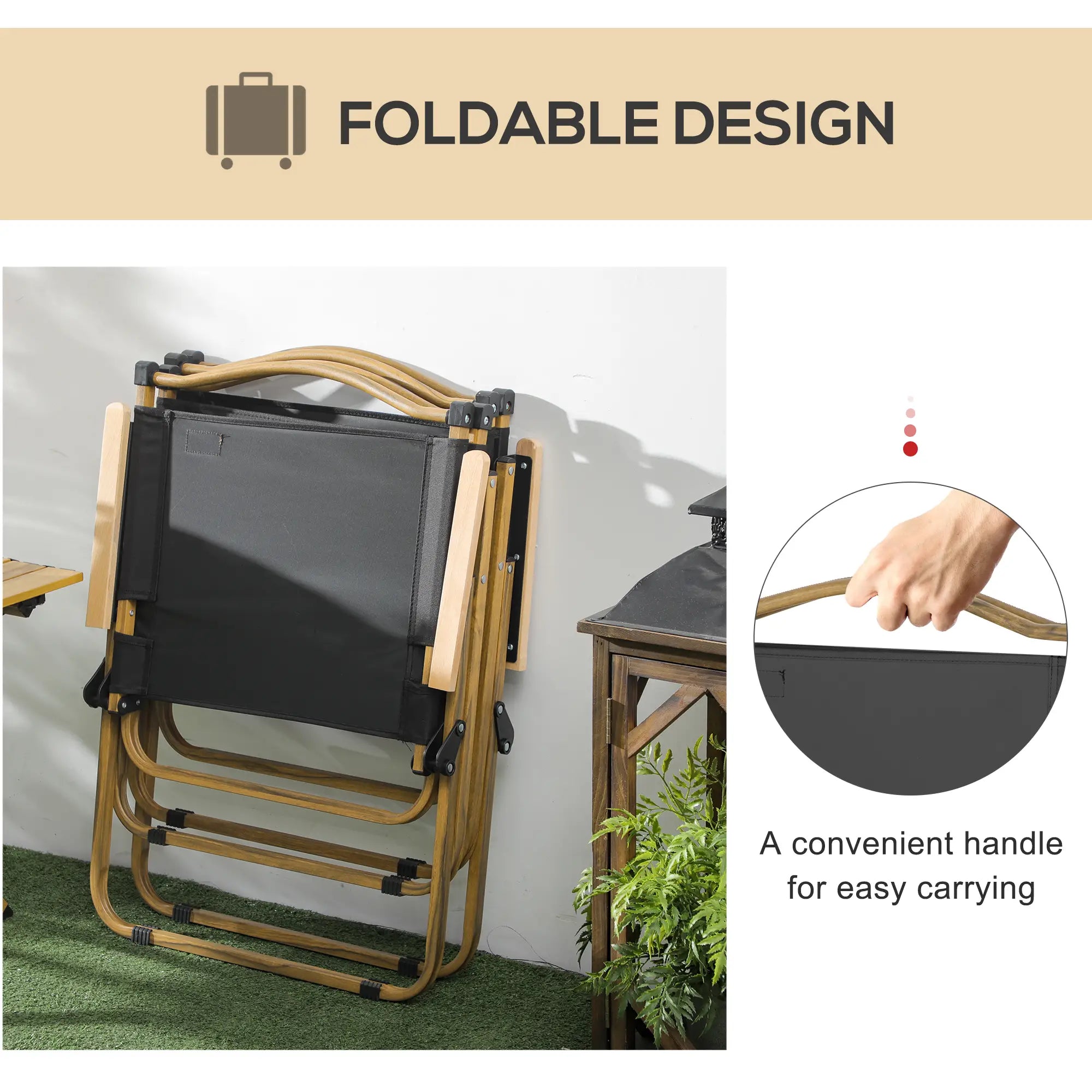 Set Of 2 Folding Camping Chairs Portable, Black Picnic Tables & Camping Chairs at Gallery Canada