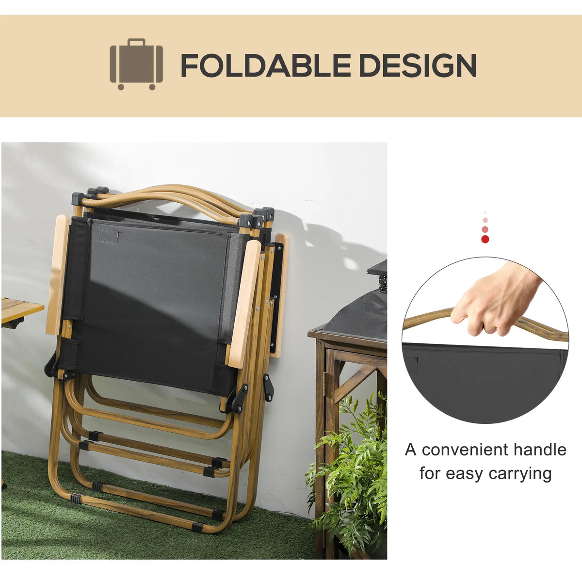 Set Of 2 Folding Camping Chairs Portable, Black Picnic Tables & Camping Chairs at Gallery Canada