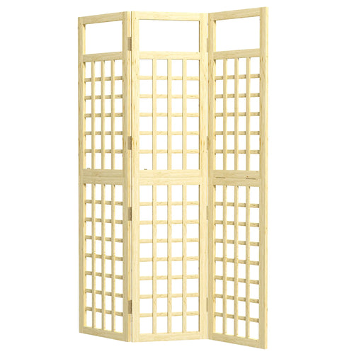 3 Panel Outdoor Wood Privacy Screen, Folding Room Divider, 47.2