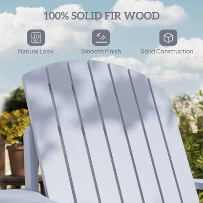 Classic Adirondack Chair With Cup Holder, Grey