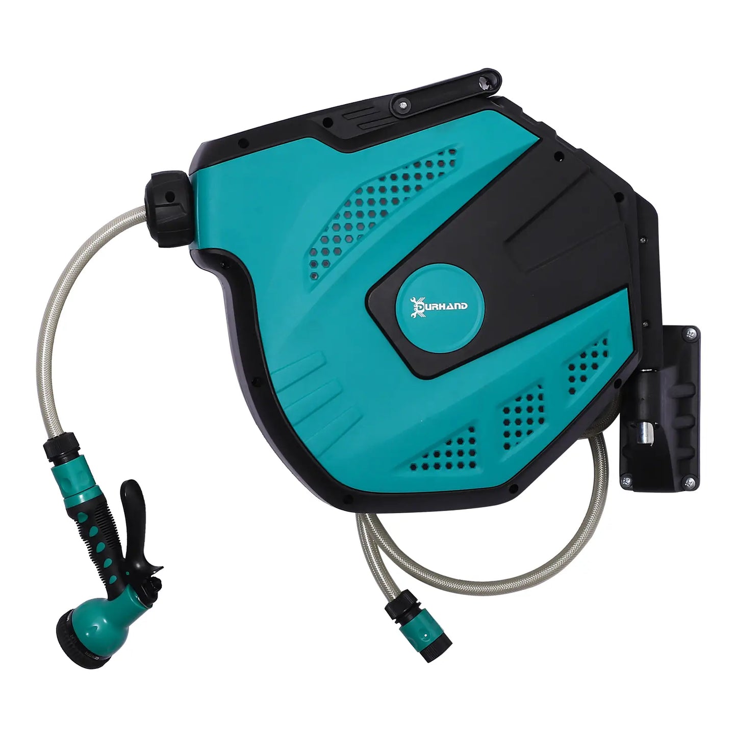 Retractable Garden Hose Reel, 1/2" x 49 ft, Wall Mounted, Automatic Rewind Garden Accessories Green and Black at Gallery Canada
