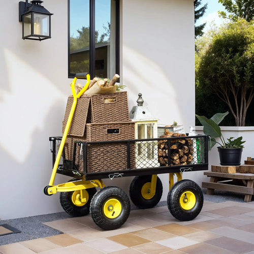 Steel Garden Cart, Utility Wagon, Removable Sides, 10