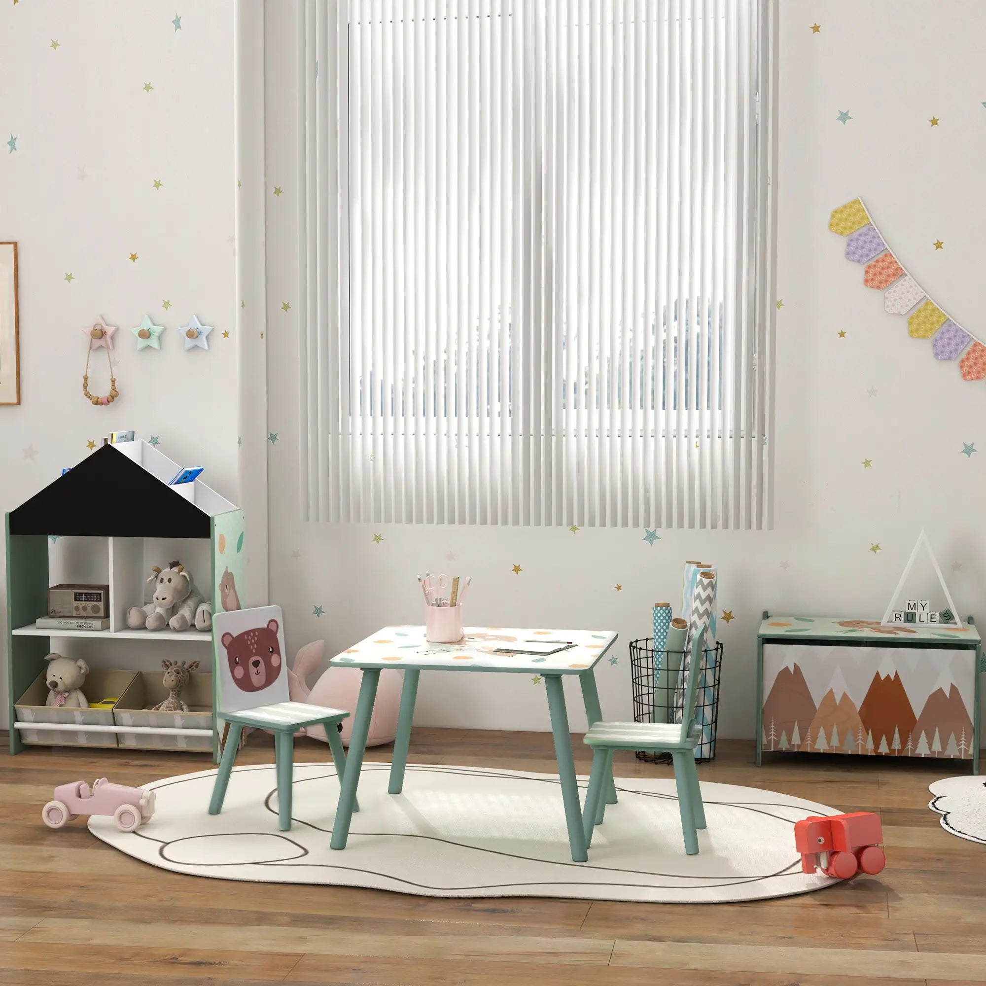 Toy Box with Lid, Storage Organizer, Safety Hinge, Green Baby & Kids Storage at Gallery Canada