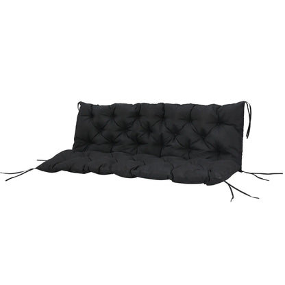 Garden Bench Cushion 3-Seater, Non-Slip, 59.1" x 38.6", Black Patio Chair Cushions at Gallery Canada