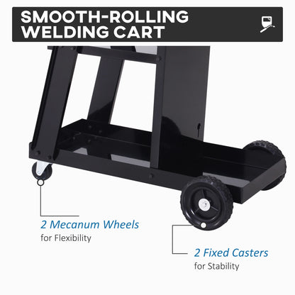 3 Tier Welding Cart, Welder Trolley, Garage Cart for Tanks Gas Bottles, Black Tool Organizers at Gallery Canada