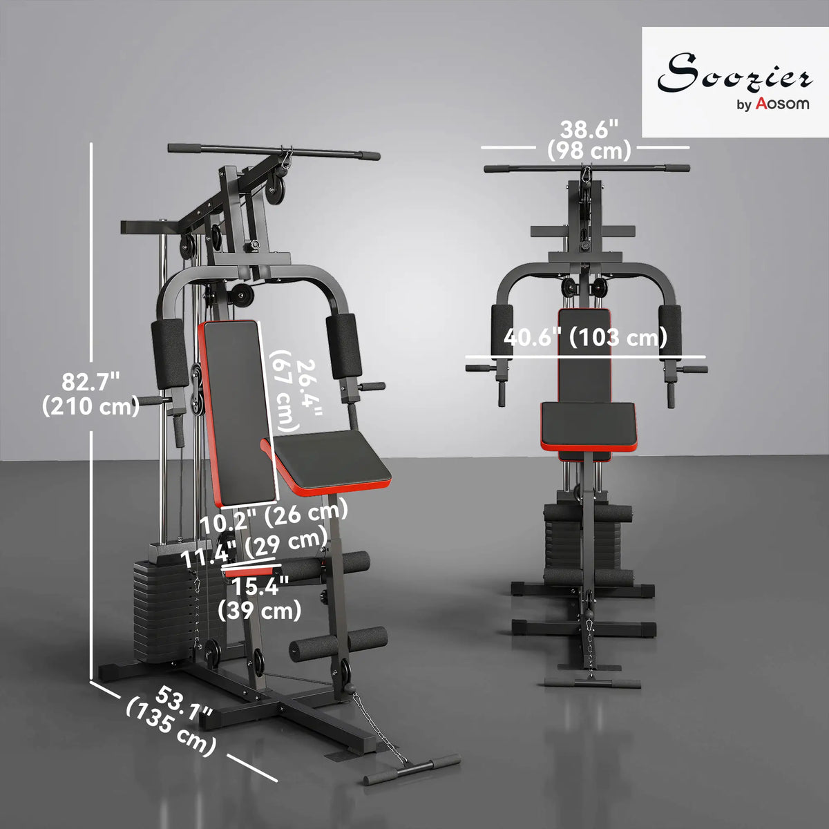 Weight Training Machine, Multifunction Home Gym, 143lbs, Red Power Towers at Gallery Canada