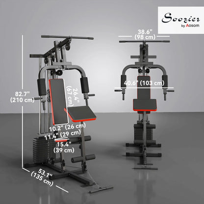 Weight Training Machine, Multifunction Home Gym, 143lbs, Red Power Towers at Gallery Canada