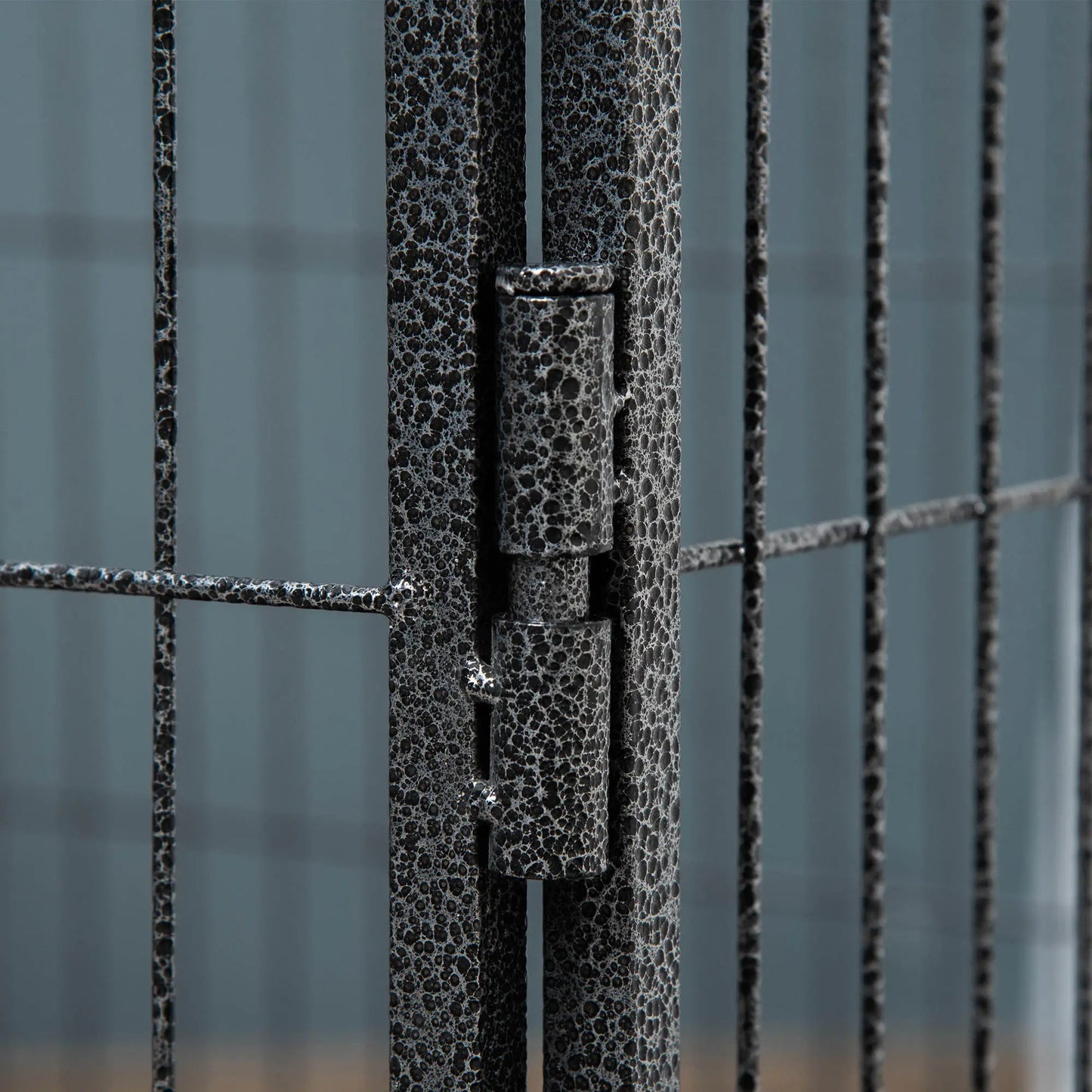 4 Panel Dog Playpen, 28" H Portable Pet Fence With Door, Tray, Grey Dog Cages & Crates at Gallery Canada