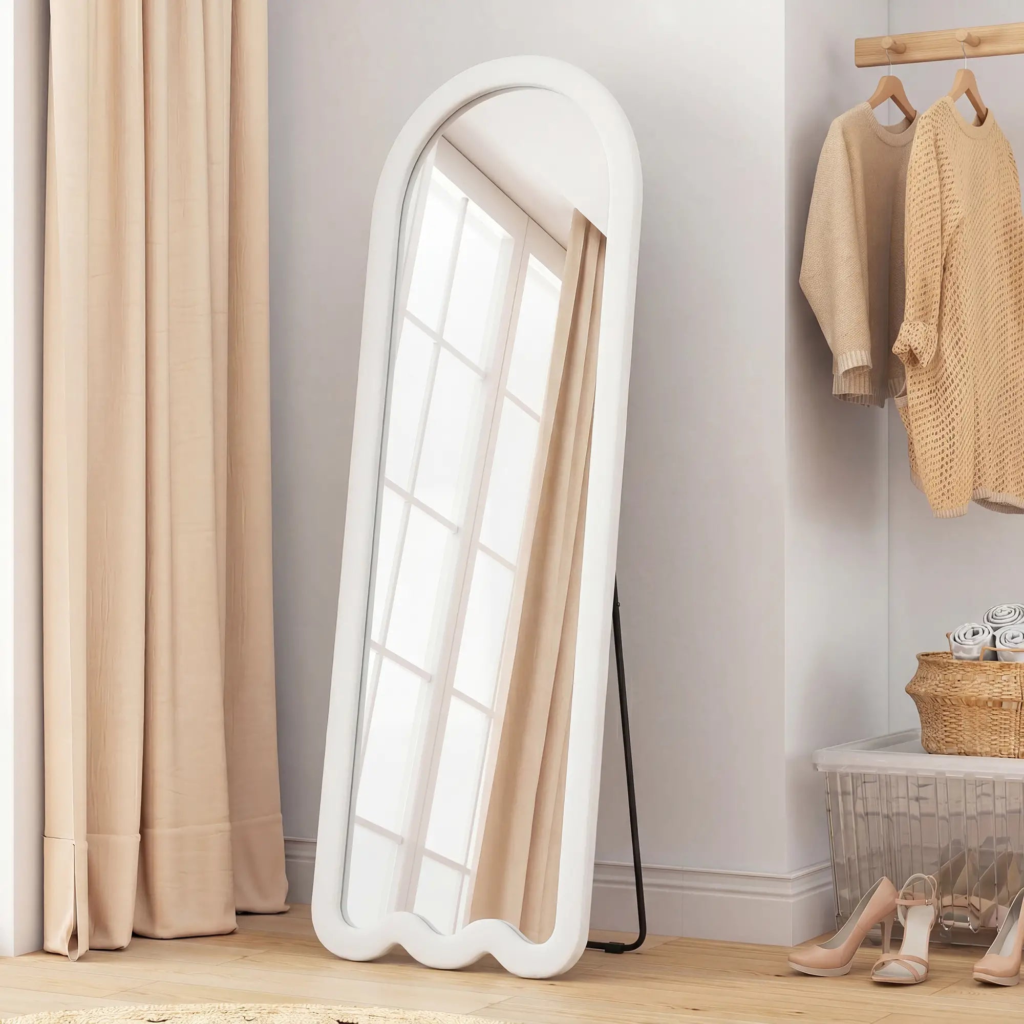 Full Length Mirror With Soft Padded Frame, White Full Length Mirrors at Gallery Canada
