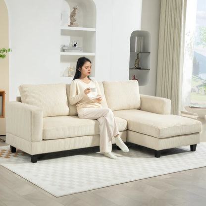 L Shaped Sofa with Chaise Lounge, Spring Cushion, Beige Sofas & Reclining Chairs at Gallery Canada