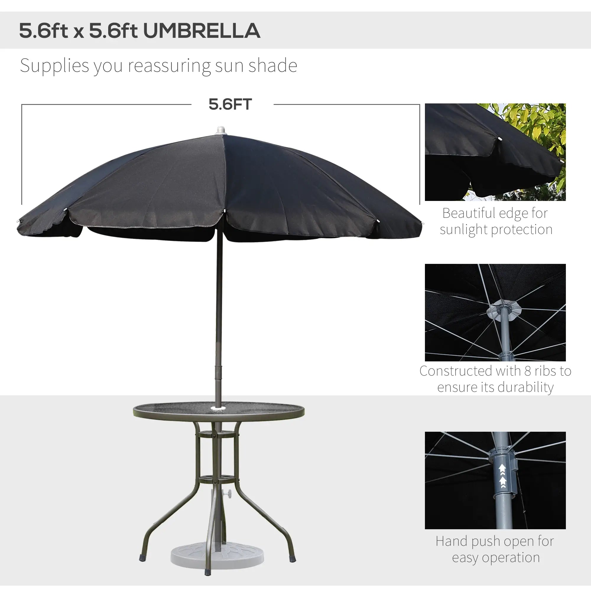 6-Piece Outdoor Dining Set, Round Table, 4 Folding Chairs, Black Outdoor Dining Sets at Gallery Canada