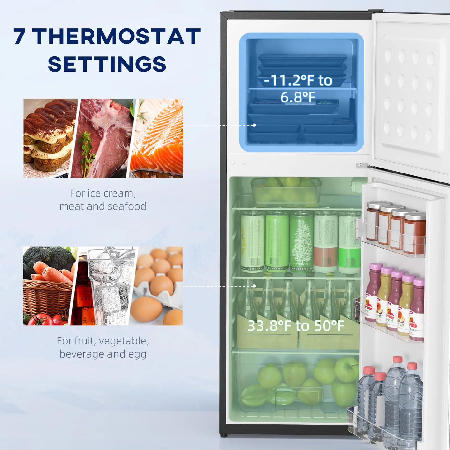 Double Door Mini Fridge, 4.6 Cu.Ft, Freezer, Thermostat, Black Small Kitchen Appliances at Gallery Canada
