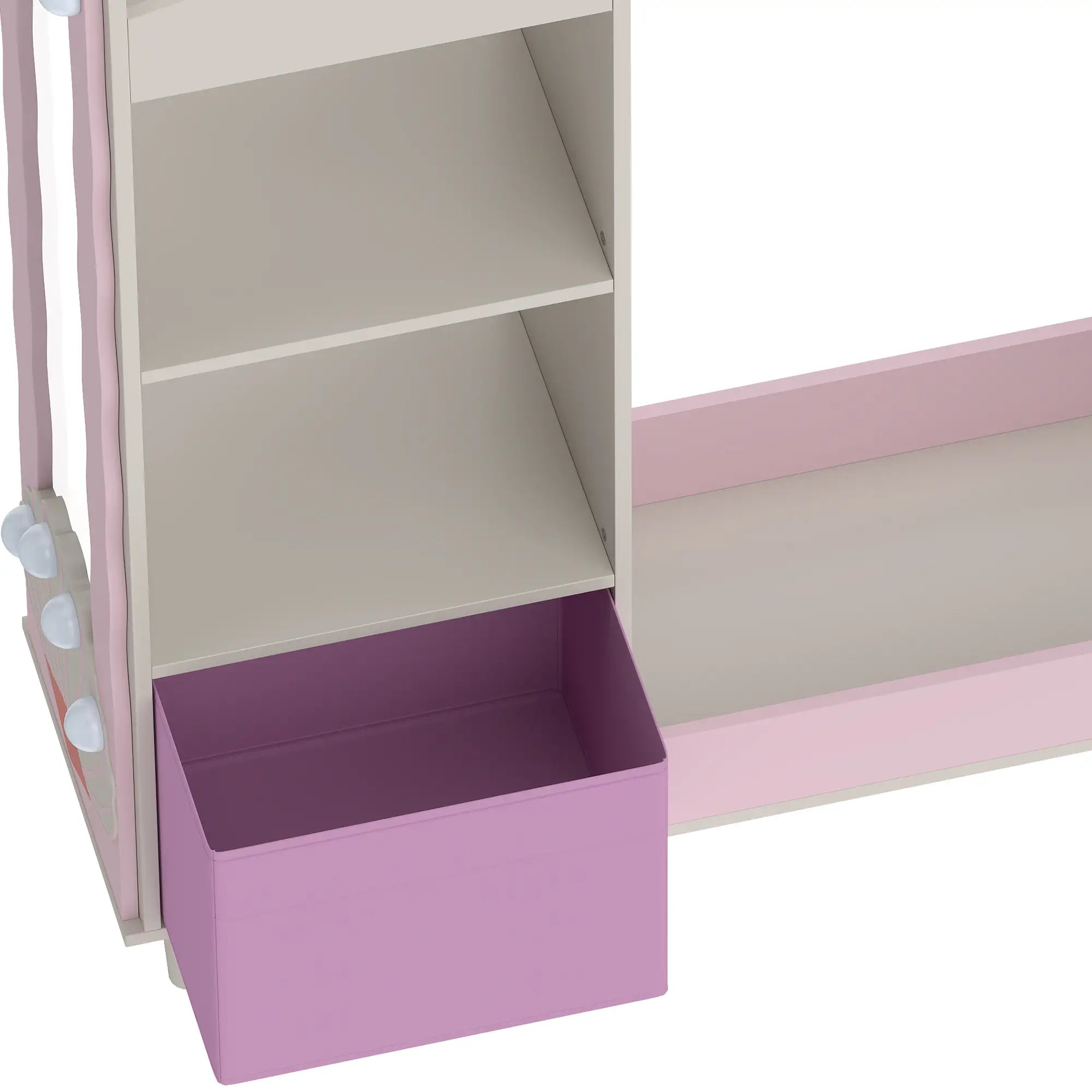 Kids Clothing Rack with Mirror, Drawer & Shelves, Pink Kids Bedroom Furniture at Gallery Canada