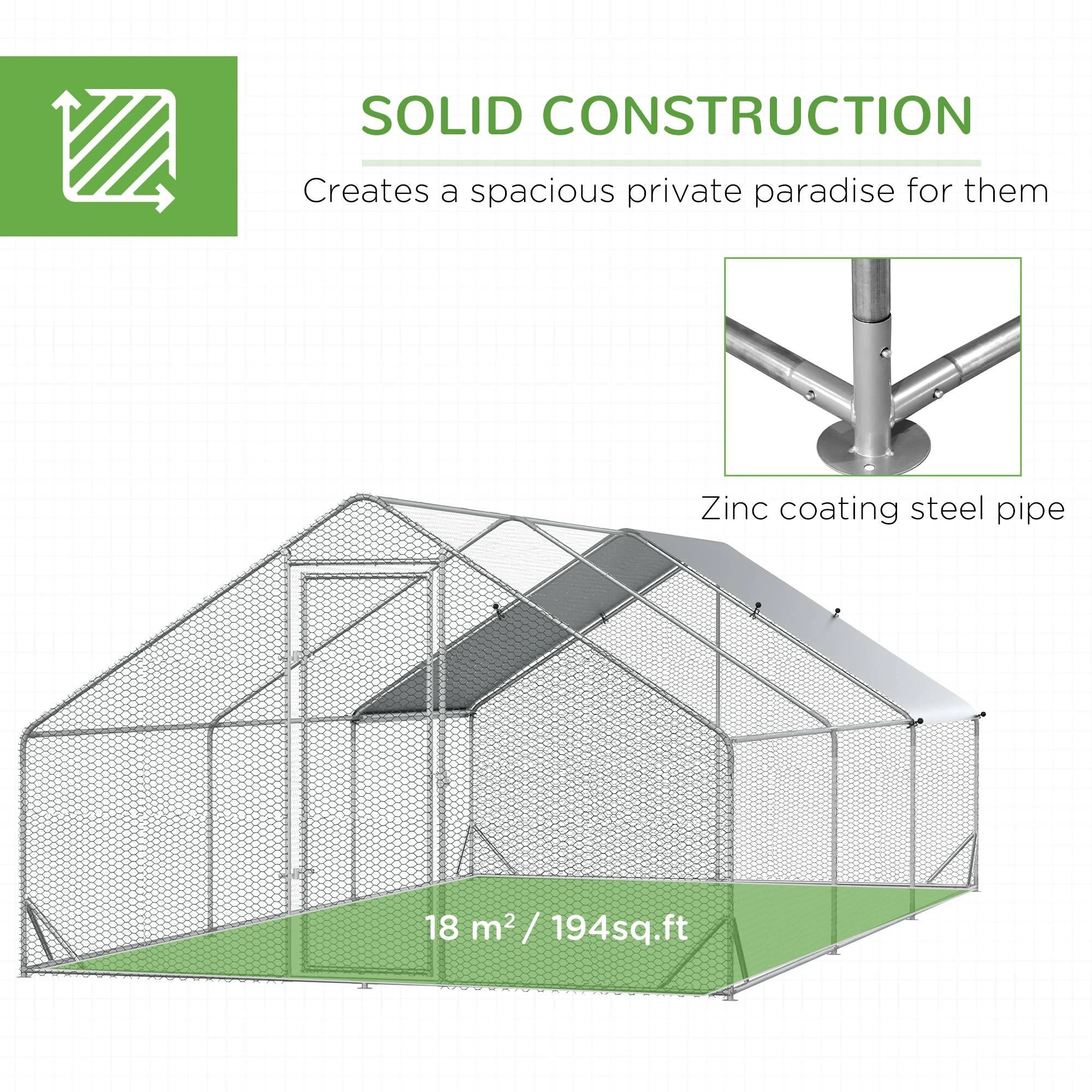 9.8' x 19.7' x 6.6' Chicken Coop, Outdoor Hen House With Cover Chicken Coops at Gallery Canada