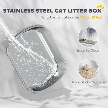 Large Stainless Steel Litter Box, Enclosed Metal Cat Litter Tray Cat Litter Box Enclosures at Gallery Canada