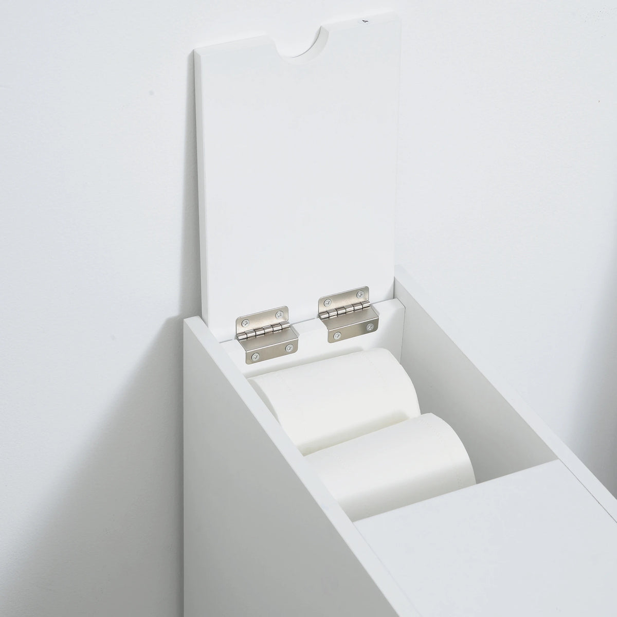 Space Saving Toilet Paper Cabinet, Narrow Bathroom Cabinet with Drawers, White Bathroom Cabinets at Gallery Canada