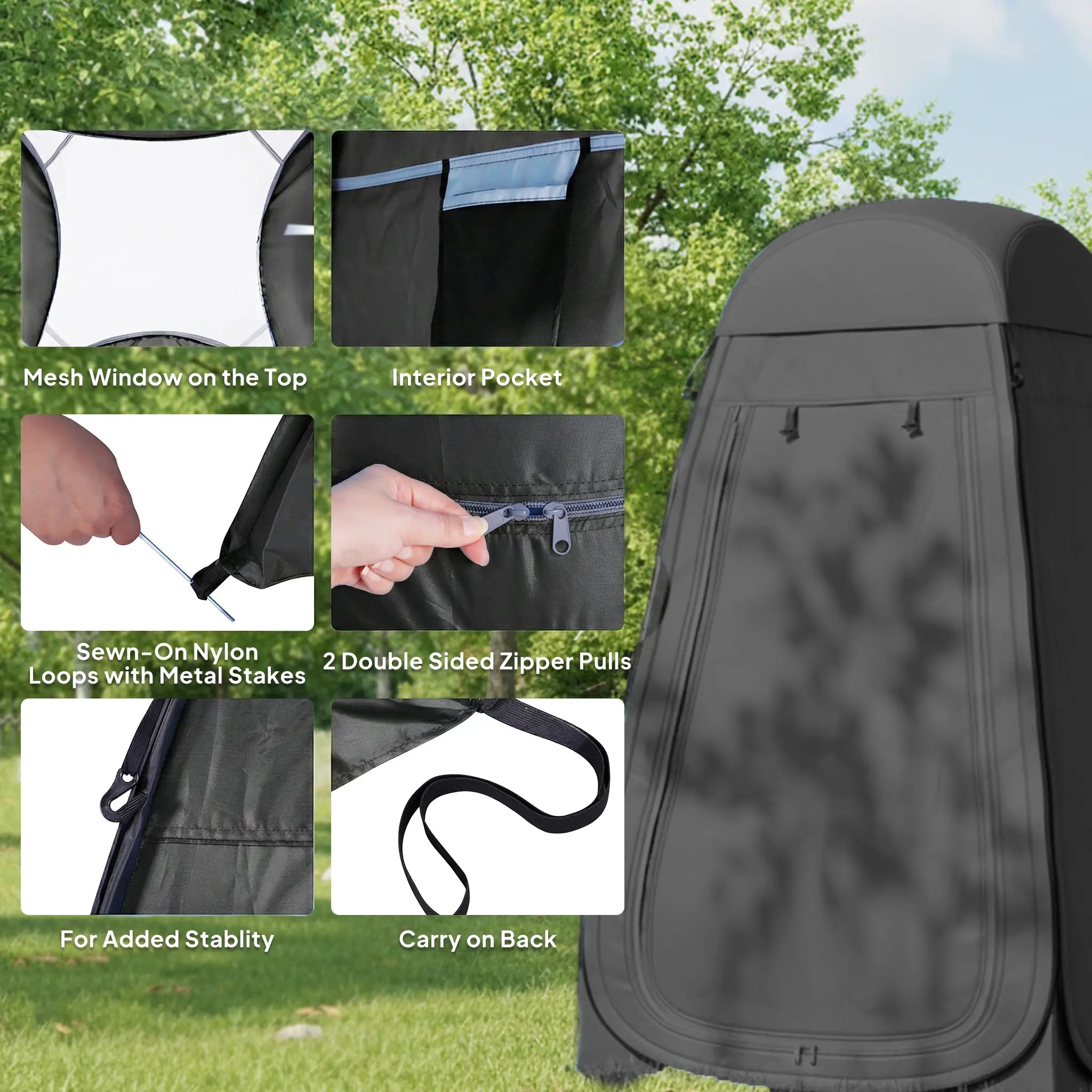 Pop Up Shower Tent, Portable Privacy Room, Black Camping Tents at Gallery Canada