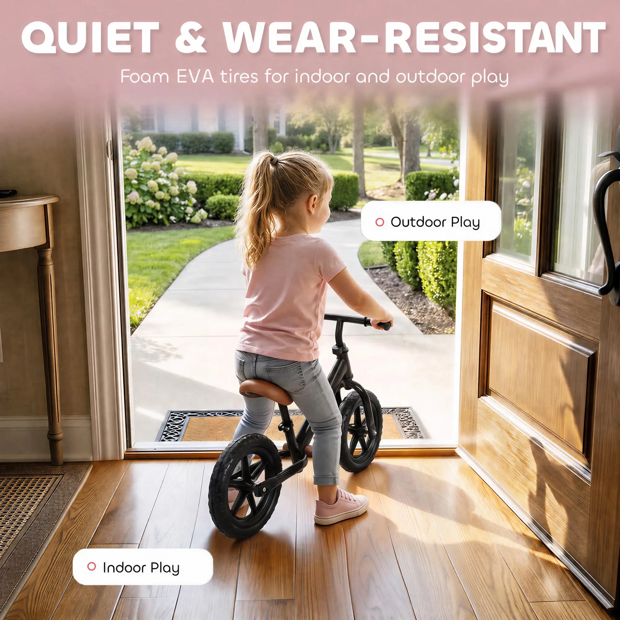 Balance Bike, Adjustable Seat and Handlebar, 2-5 Years Old, Black Riding & Rocking Toys at Gallery Canada