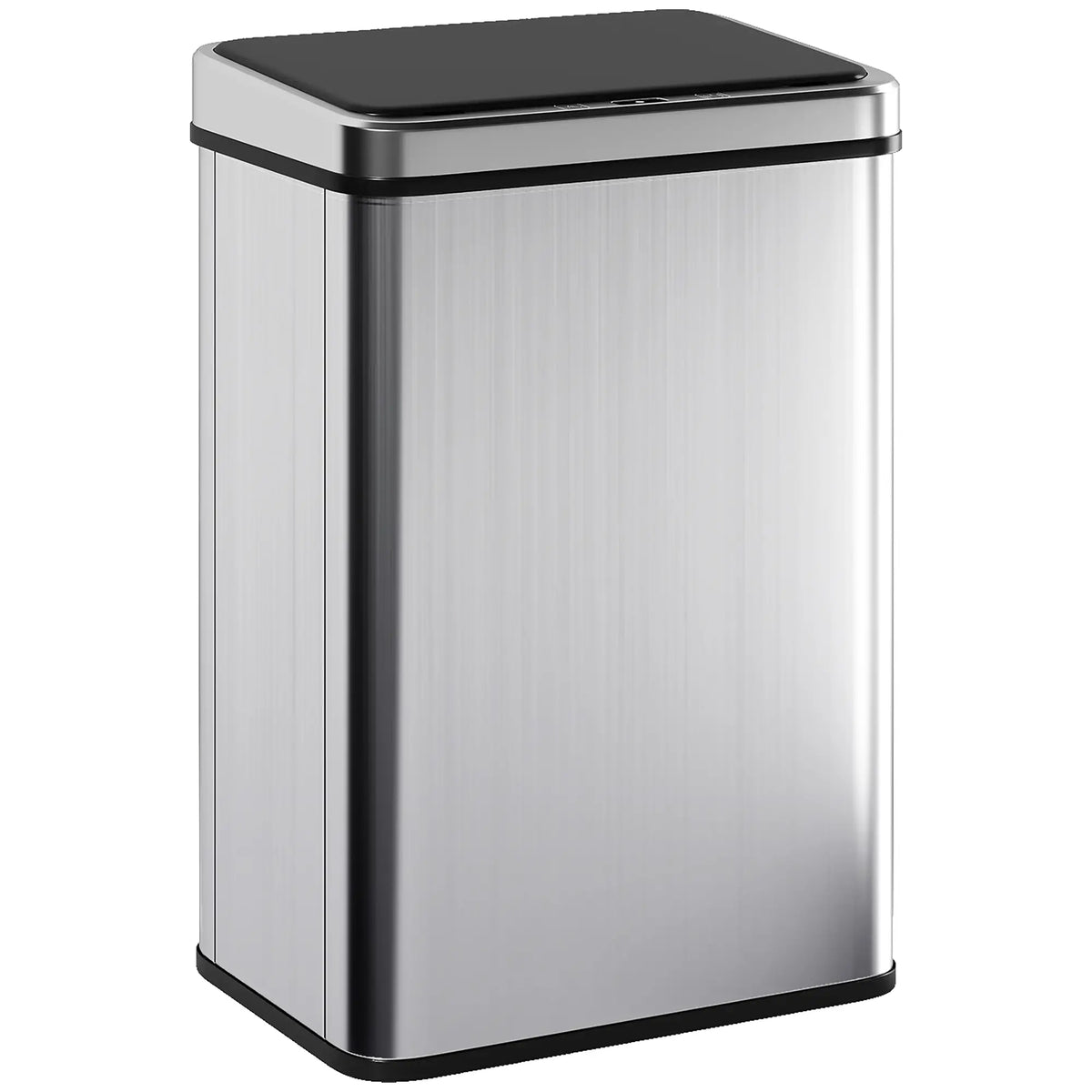 10.6 Gallon Automatic Garbage Can, Soft-Close Lid, Touchless, Fingerprint Resistant Stainless Steel Household Supplies Silver, Black at Gallery Canada
