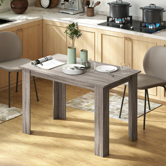 47" Kitchen Table for 4-6 People, Wood Effect, Light Grey Dining Tables Light Grey at Gallery Canada