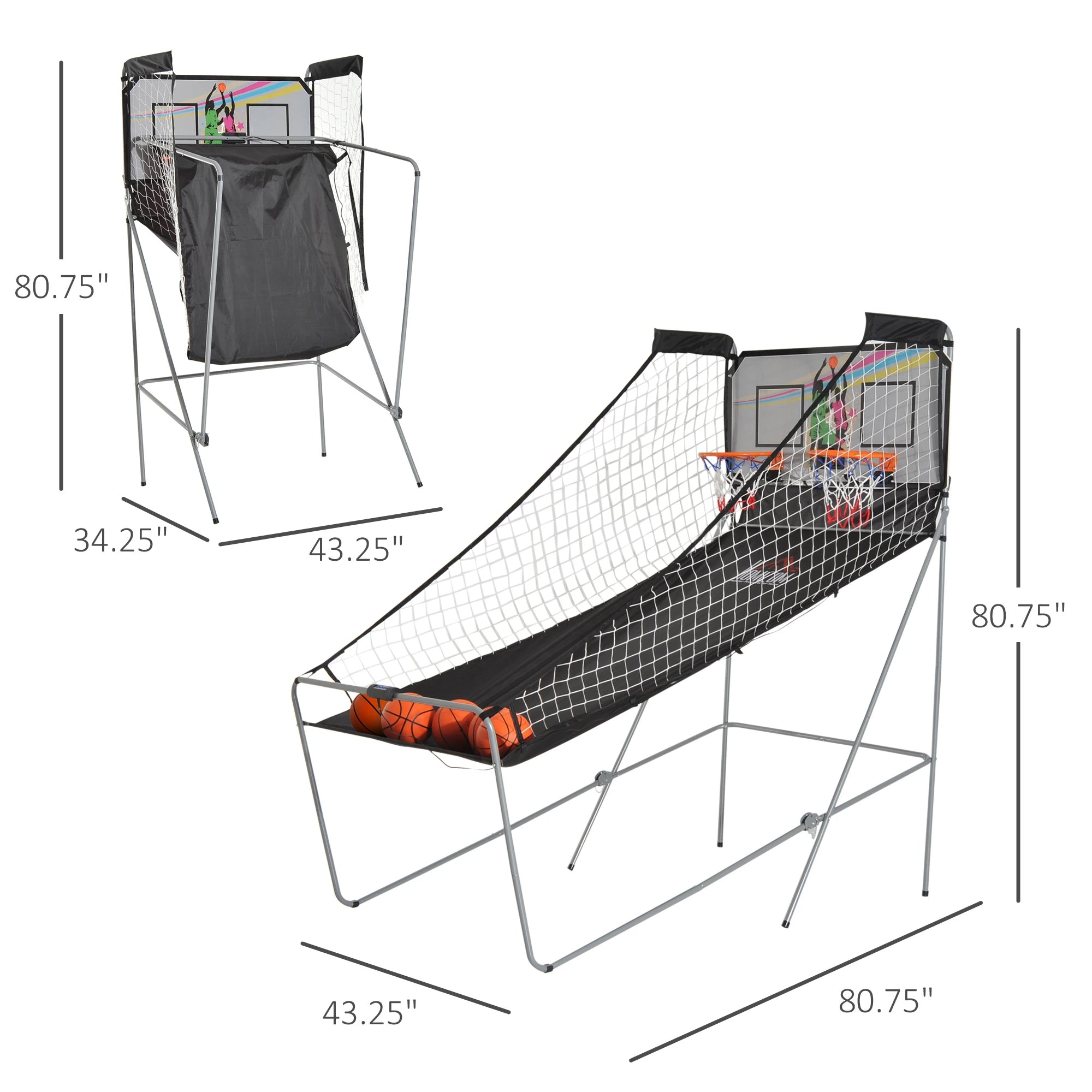 Double Shots Arcade Basketball System, Foldable Two Player Basketball at Gallery Canada