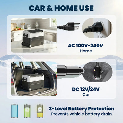 12V Car Refrigerator, 42QT, App Control, DC/AC Power, Black Car Coolers at Gallery Canada