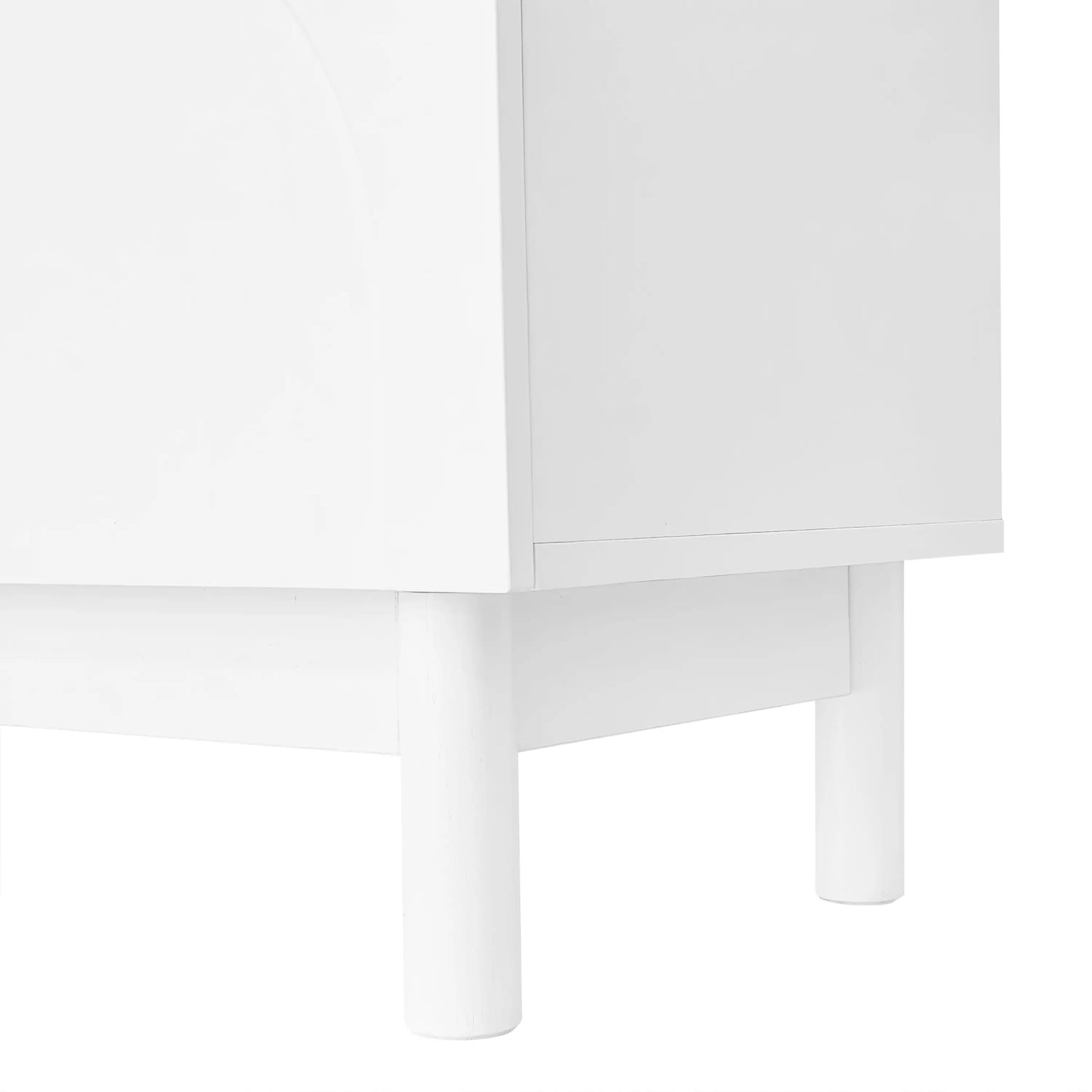 TV Stand, Wave Shaped Doors, Sturdy Legs, 66.5" L x 13.5" W x 18" H, White TV Stands at Gallery Canada