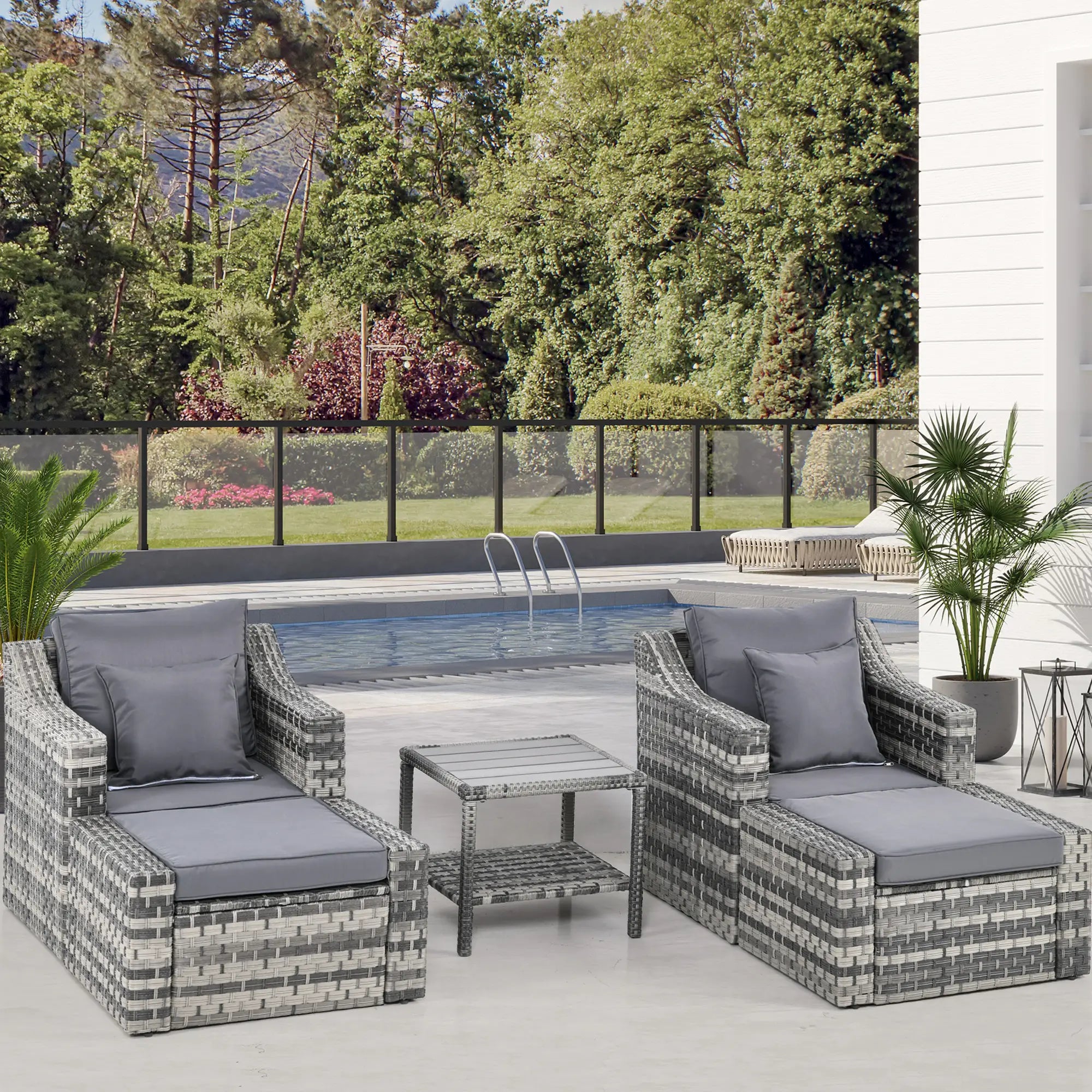 5-Piece Patio Rattan Conversation Set, Grey Patio Furniture Sets at Gallery Canada