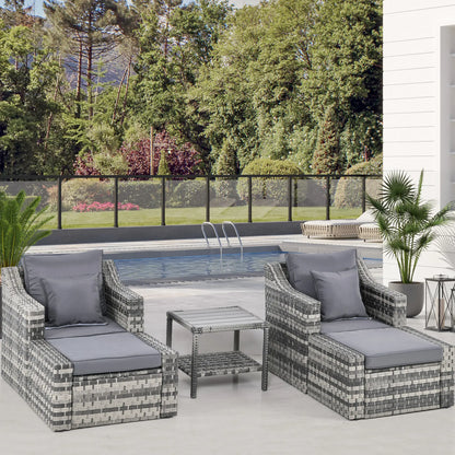 5-Piece Patio Rattan Conversation Set, Grey Patio Furniture Sets at Gallery Canada