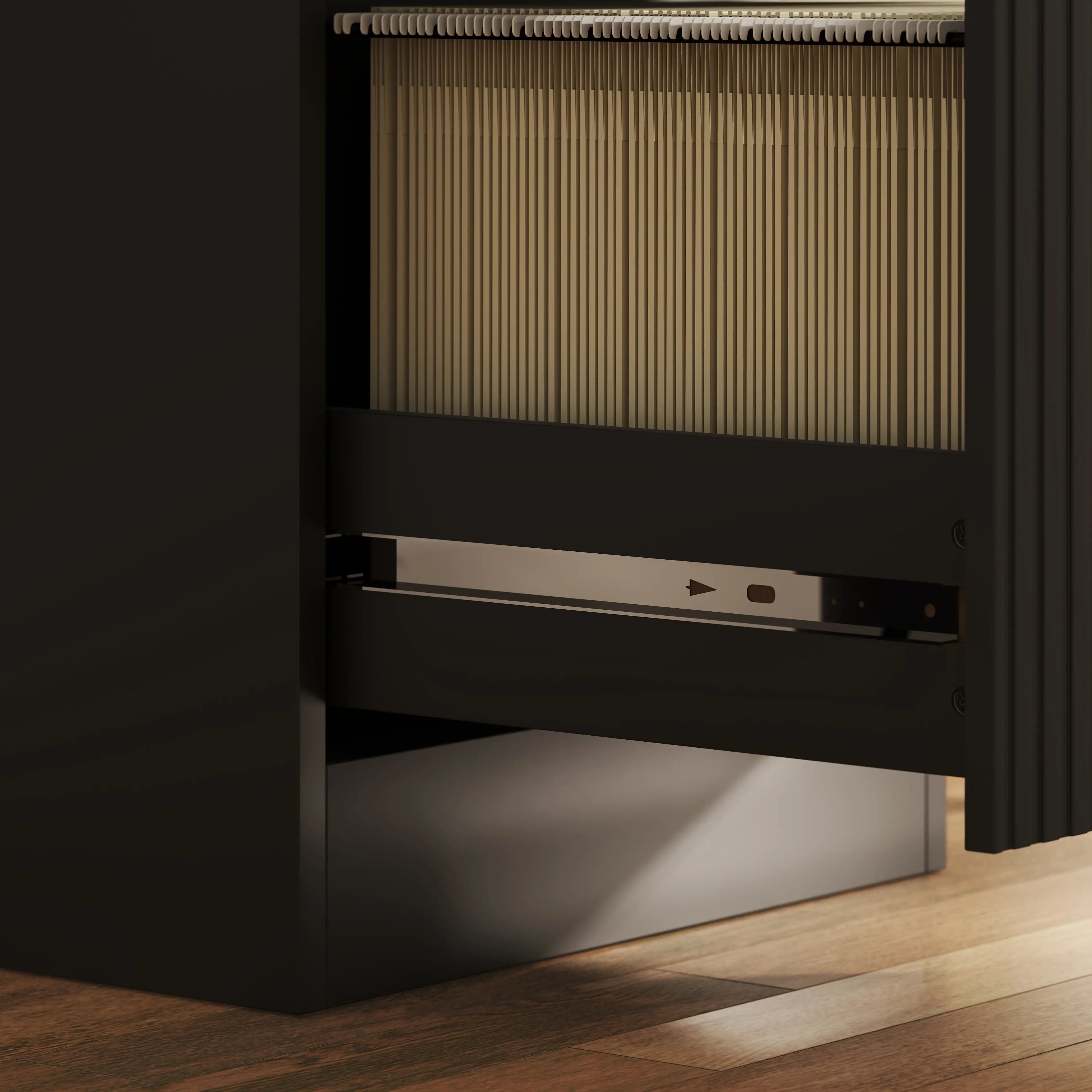 Lockable 4 Drawer Filing Cabinet, Adjustable Hanging Rails, Black Office Cabinets & Cupboards at Gallery Canada