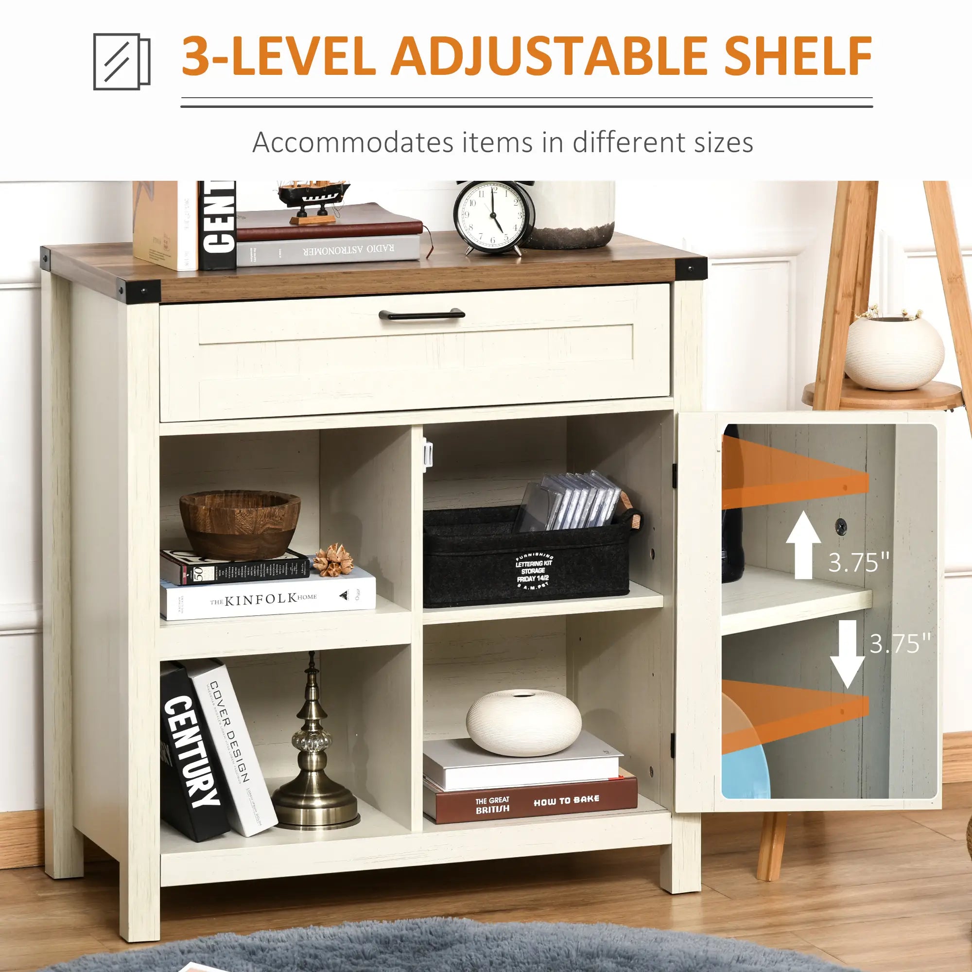 Rustic Barn Door Cabinet, Farmhouse Buffet Sideboard, White Bar Cabinets at Gallery Canada