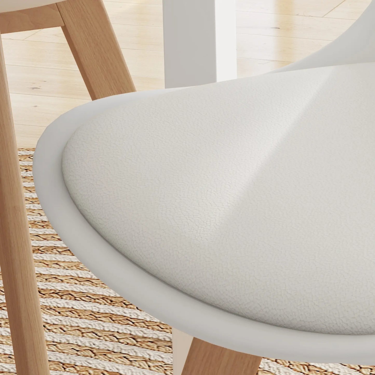 Modern Dining Table Chairs Set of 4, Rubber Wood, PU Leather Cushion Bar Sets at Gallery Canada