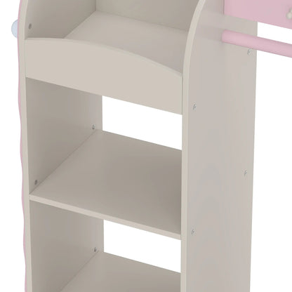 Kids Clothing Rack with Mirror, Drawer & Shelves, Pink Kids Bedroom Furniture at Gallery Canada