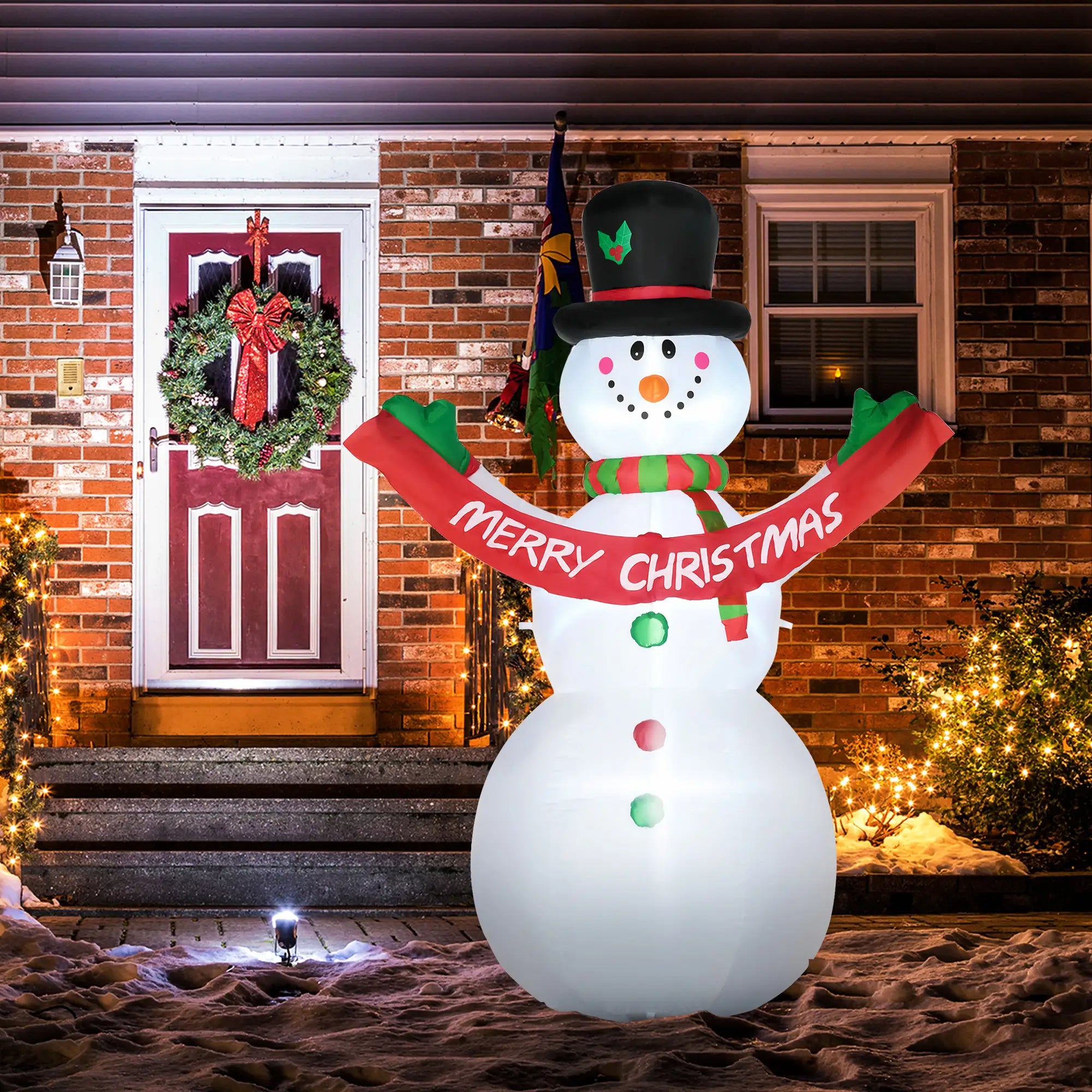 Inflatable Snowman Yard Decoration, LED Lights, Outdoor Christmas Christmas Inflatables at Gallery Canada