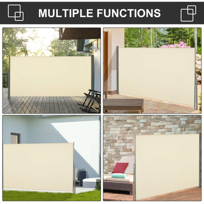 118" x 63" Retractable Patio Awning, UV & Wind Resistant, Cream White Side Awnings at Gallery Canada