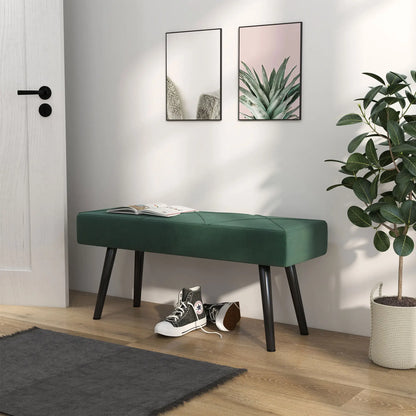 39 Inches Upholstered Bed Bench, Modern Steel Legs, Green Storage Ottomans & Benches at Gallery Canada