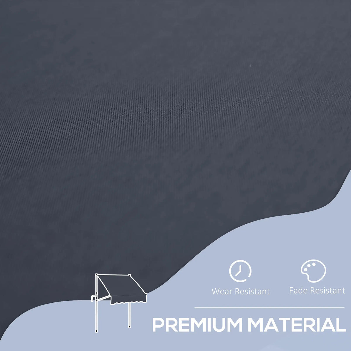 6.6'X5' Retractable Patio Awning, Water Resistant UV Protector, Black