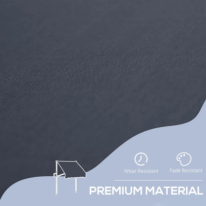 6.6'X5' Retractable Patio Awning, Water Resistant UV Protector, Black