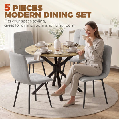 Industrial Dining Table Set for 4, Oak and Grey, Grey Bar Sets at Gallery Canada