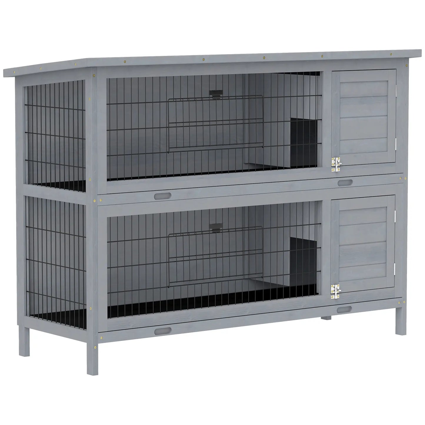2 Tier Wooden Rabbit Hutch, Bunny Pet House, Grey Rabbit Hutch at Gallery Canada