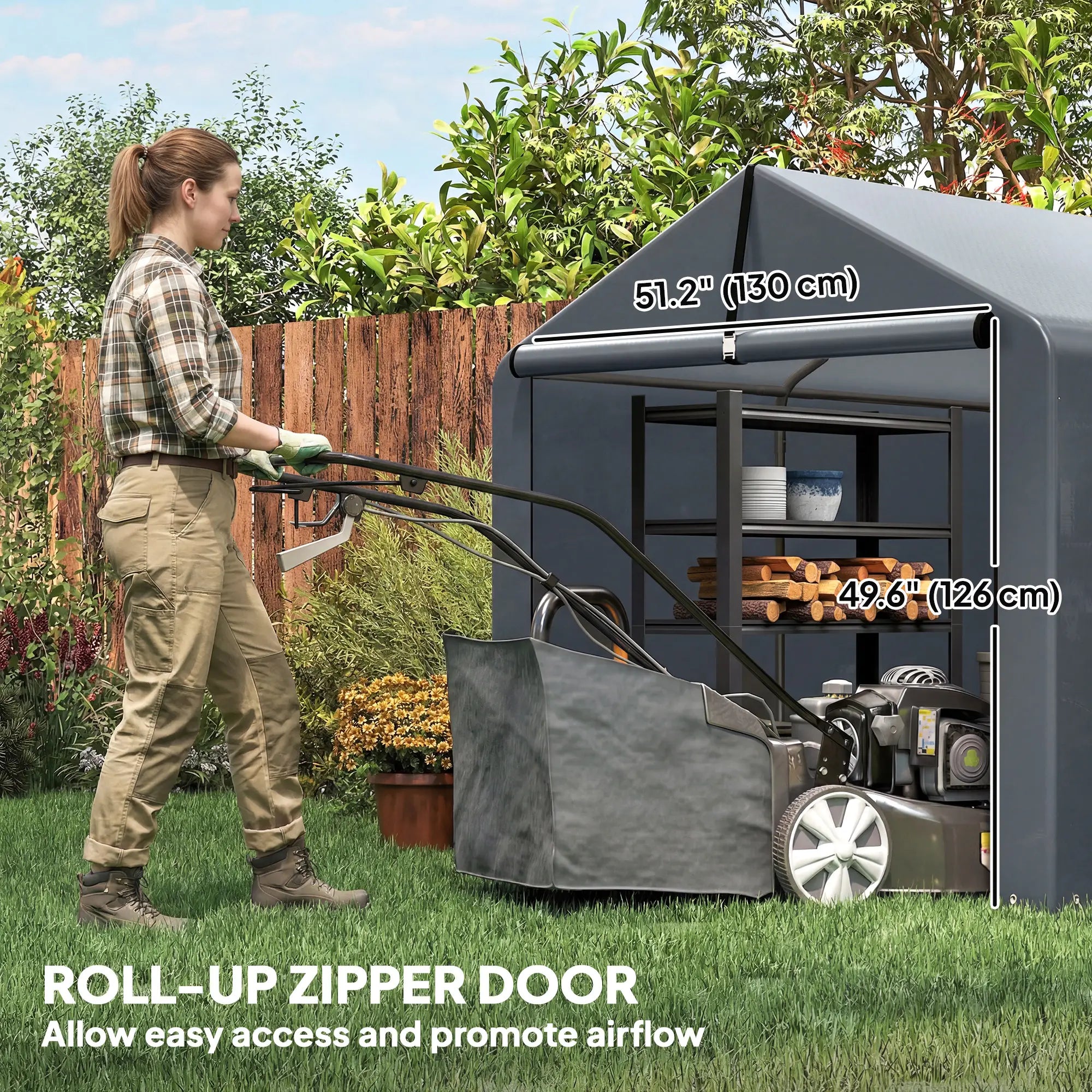 7'x5' Portable Outdoor Storage Shed, Dark Grey Sheds at Gallery Canada