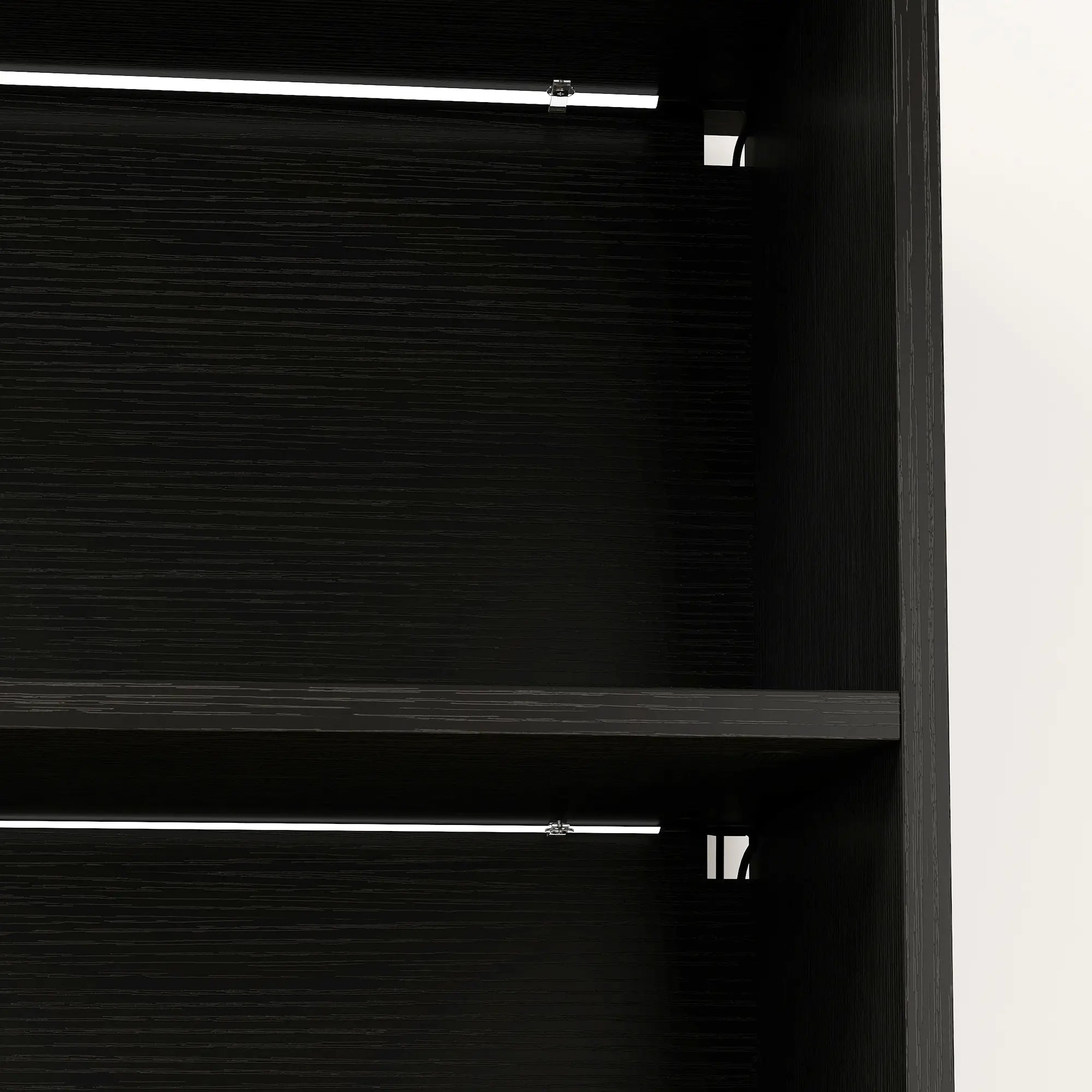 5-Tier Bookshelf With LED Lights, Cable Holes, Black Wood Grain Display Bookshelves at Gallery Canada