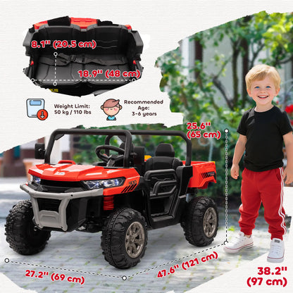 12V Ride On Car, Electric Bucket, Two-Seater, Shovel, Remote Control, Red Electric Toy Cars at Gallery Canada