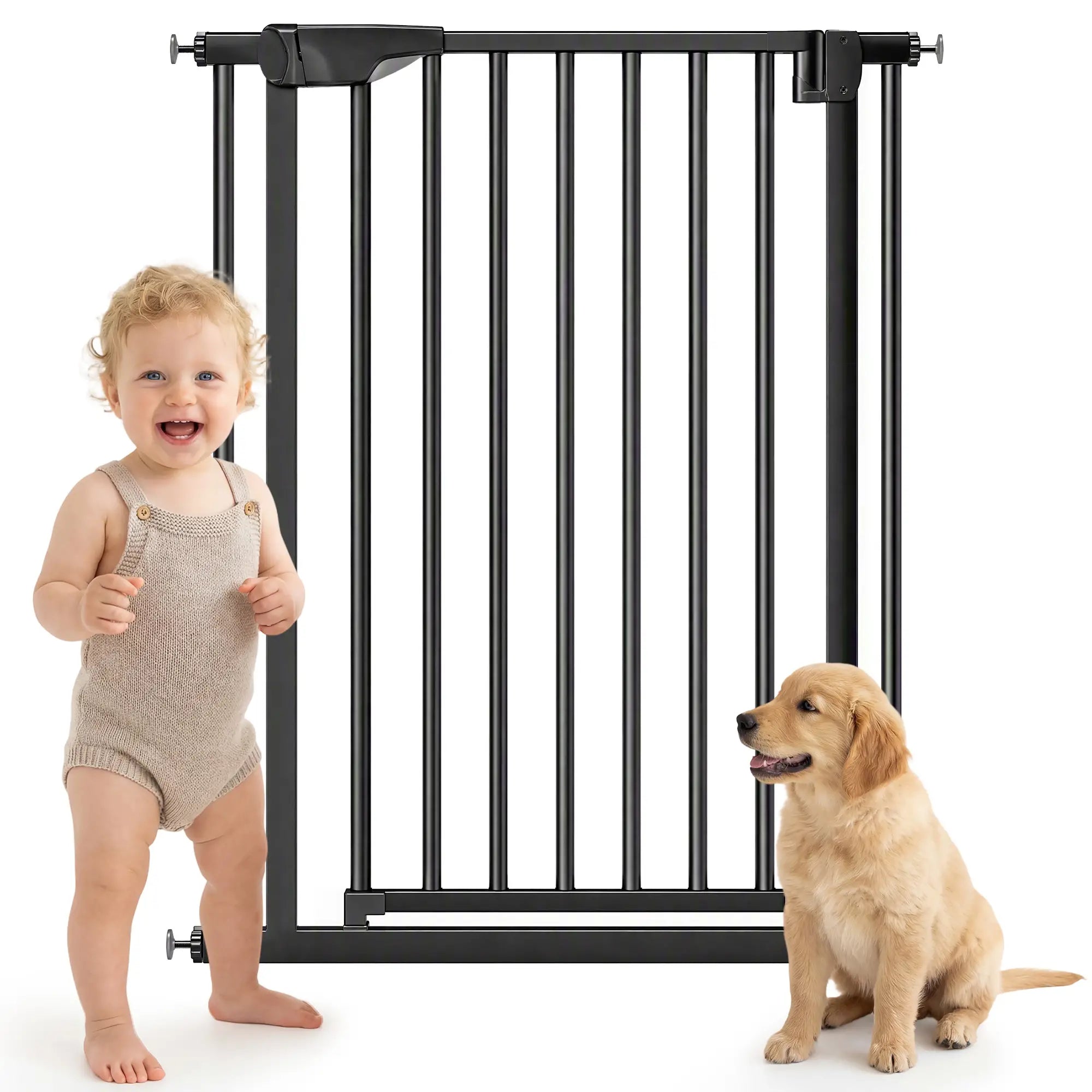 30-32In Baby Pet Gate 36In H Auto-Close Two-Way, Black Pet Gates at Gallery Canada