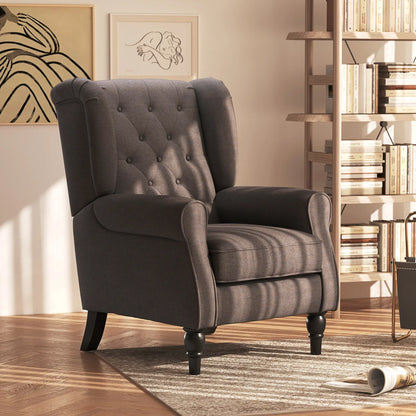 Fabric Accent Chair, Button Tufted Armchair, Wingback, Brown Single Sofas at Gallery Canada