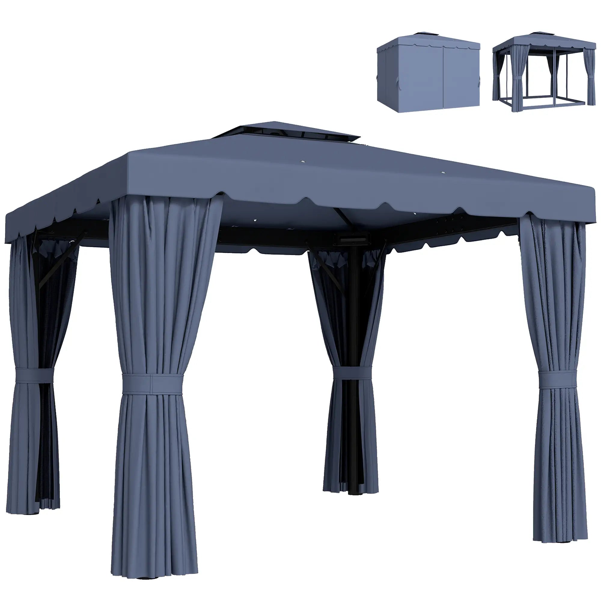 10' X 10' Outdoor Patio Gazebo, Dark Blue Gazebos at Gallery Canada