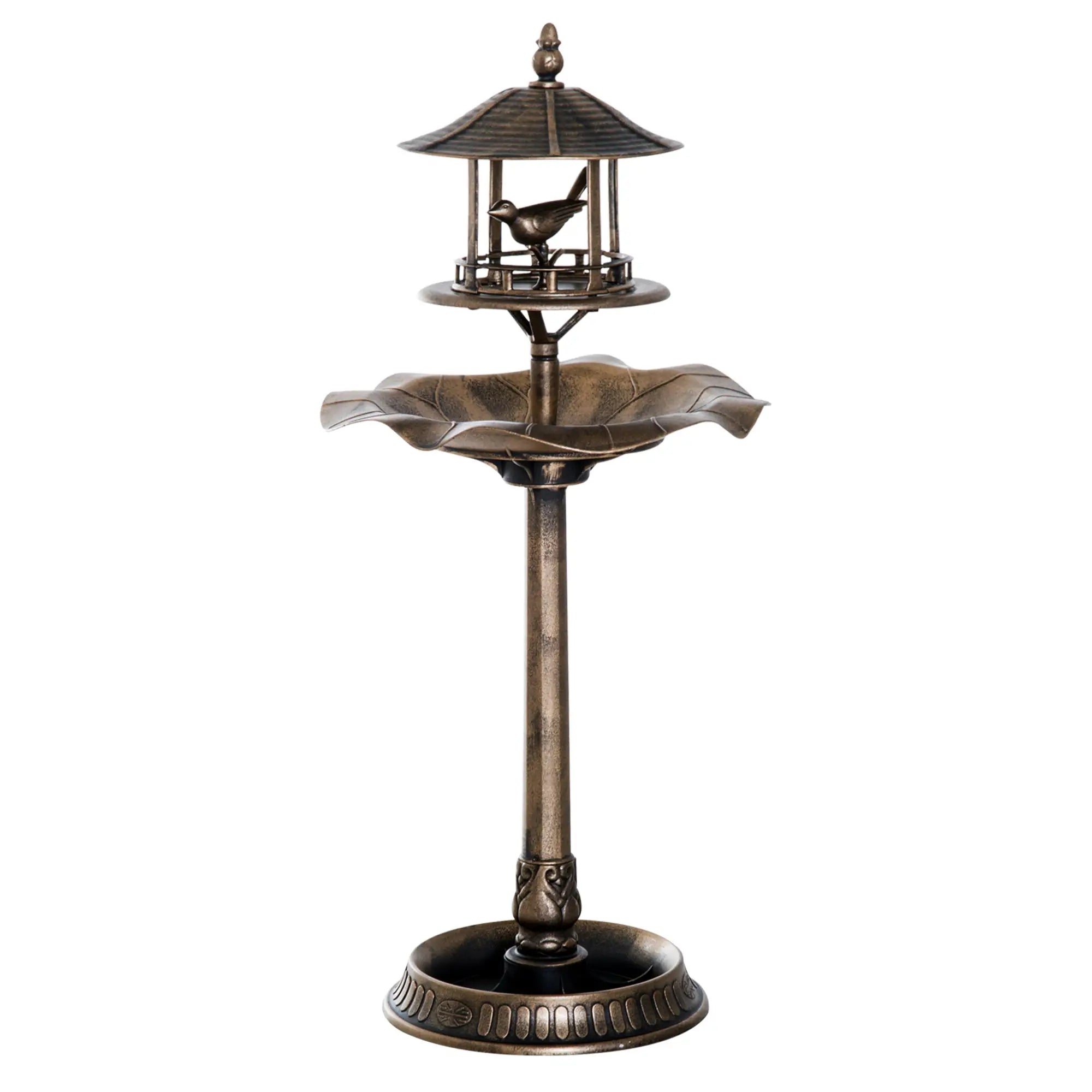 3-in-1 Garden Bird Bath Bowl, Large Water Basin, Gold Garden Decor at Gallery Canada