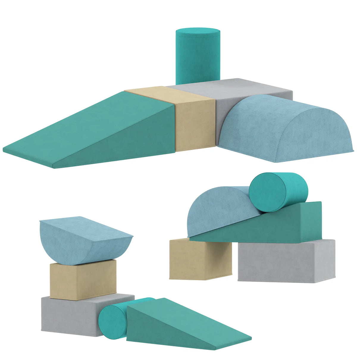 Toddler Climbing Toy, Removable Cover, Indoor Play Set, Blue/Green Kids Gym & Playmats Green, Light Grey, Navy Blue, Light Blue, Beige at Gallery Canada